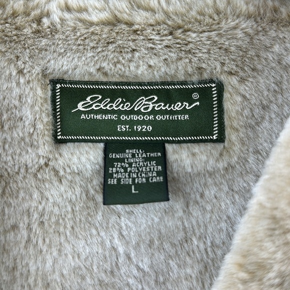 Eddie Bauer Fur Lined Suede Button Down Coat - Picture 9 of 11
